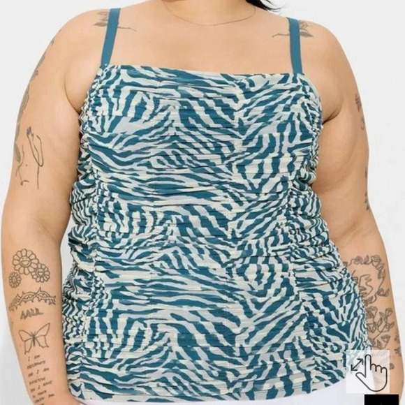 STRETCH MESH SHIRRED CAMI TORRID - Picture 1 of 4